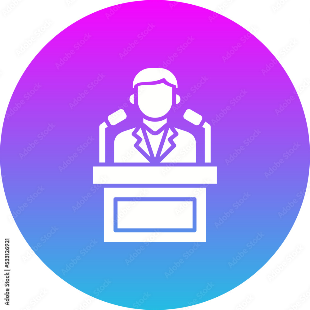 Politician Gradient Circle Glyph Inverted Icon