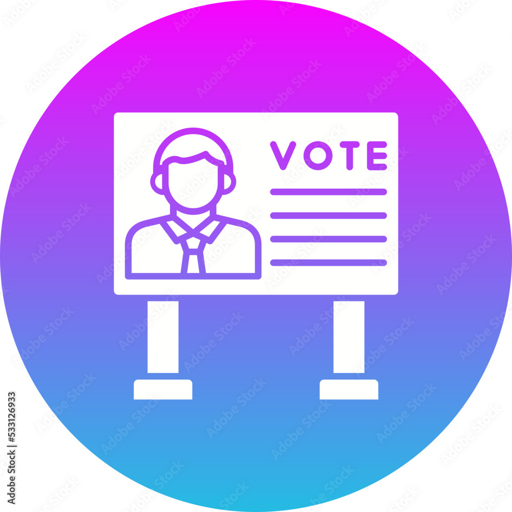 Billboard Gradient Circle Glyph Inverted Icon Billboard Gradient Circle Glyph Inverted Icon