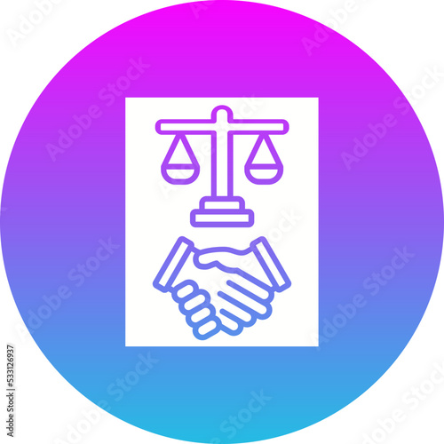 Law Gradient Circle Glyph Inverted Icon