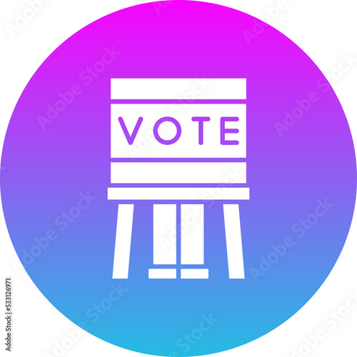 Voting Booth Gradient Circle Glyph Inverted Icon