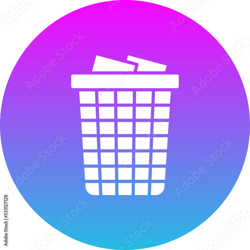 Paper Bin Gradient Circle Glyph Inverted Icon