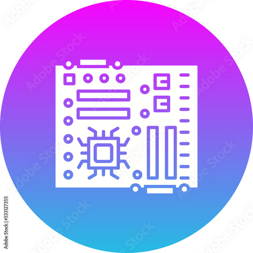 Free Download Motherboard Gradient Circle Glyph Inverted Icon - GFXLoad