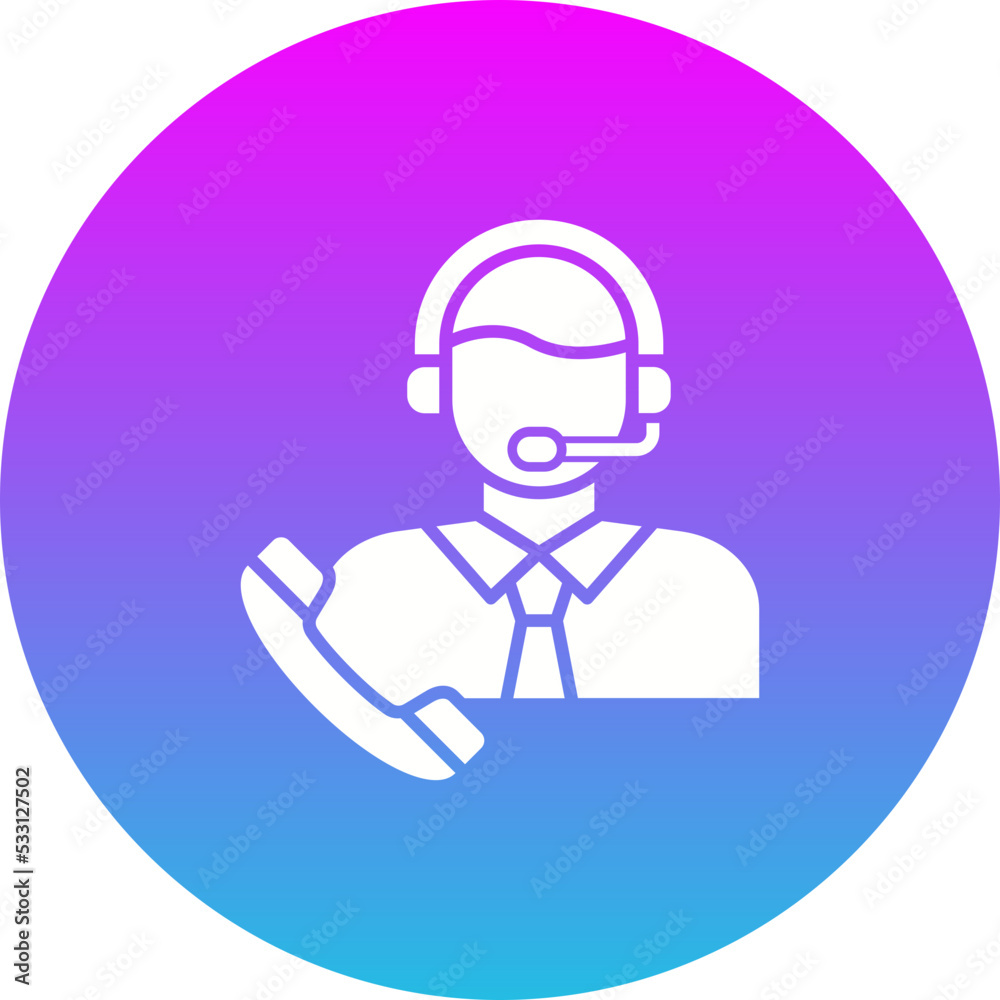 Customer Service Gradient Circle Glyph Inverted Icon Customer Service Gradient Circle Glyph Inverted Icon