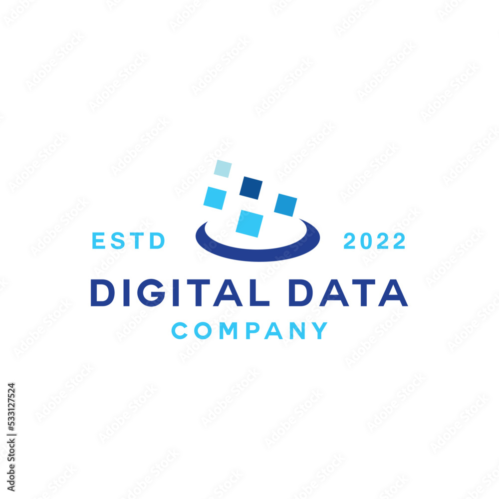 Technology digital data Logo vector design graphic emblem Technology digital data Logo vector design graphic emblem