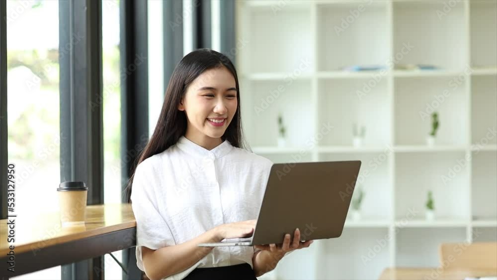 Beautiful Asian woman is a businesswoman who leads a new generation of startups, a woman who runs and manages a business plan to build confidence and stability in business, woman-led business concept. Beautiful Asian woman is a businesswoman who leads a new generation of startups, a woman who runs and manages a business plan to build confidence and stability in business, woman-led business concept.