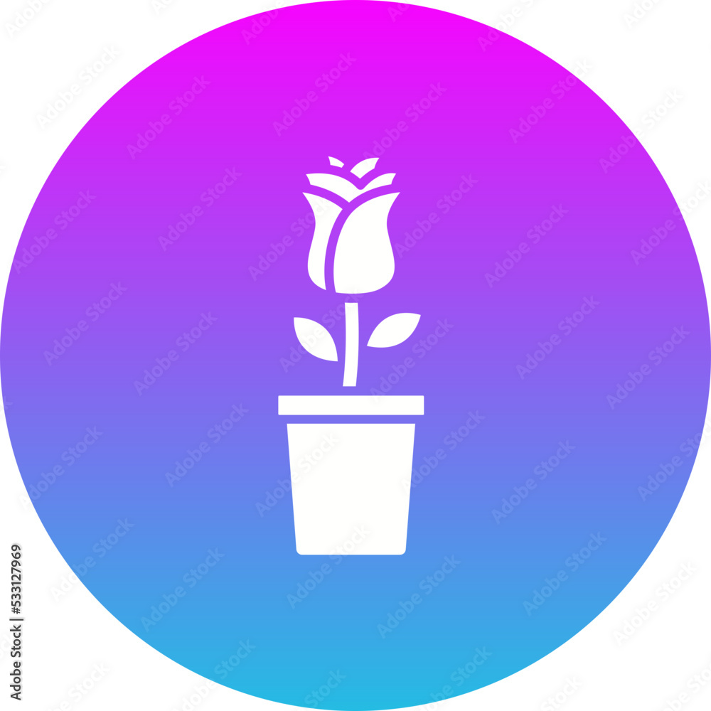 Flower Pot Gradient Circle Glyph Inverted Icon Flower Pot Gradient Circle Glyph Inverted Icon