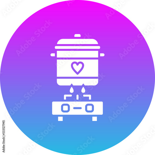 Cooking Gradient Circle Glyph Inverted Icon
