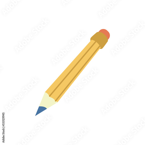 Pencil for driving or writing, isolated instrument for making notes and creating sketches. Thin stick of graphite, school and office supplies. Vector in flat cartoon style
