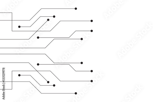Abstract futuristic circuit board Illustration, Circuit board with various technology elements. Circuit board pattern for technology background. Vector illustration