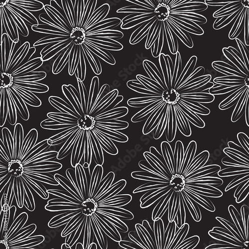 Seamless fabric of floral Line Pattern Vector, like ornament vector. Suit for package design, wallpaper, fashion print.