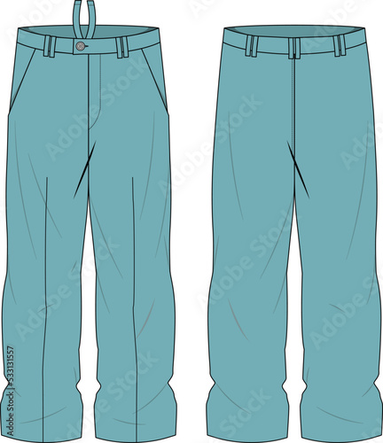 BEACH BOTTOM WEAR PANT FRONT AND BACK VECTOR