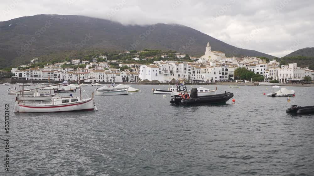 Static plane of the fishing village of Cadaques, Costa Brava, Catalonia, Spain. Static plane of the fishing village of Cadaques, Costa Brava, Catalonia, Spain.