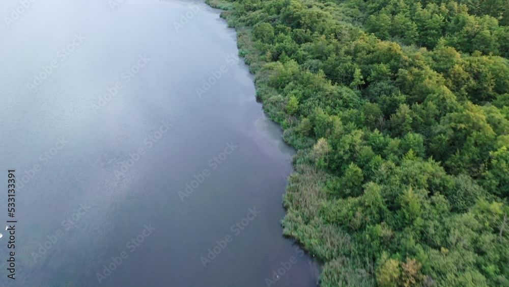 View of drone of lake Steinhuder Meer in Germany View of drone of lake Steinhuder Meer in Germany