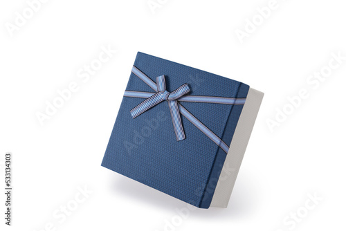 Blue Gift Box Isolated on White
