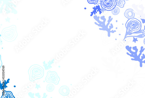 Light BLUE vector background with abstract shapes.