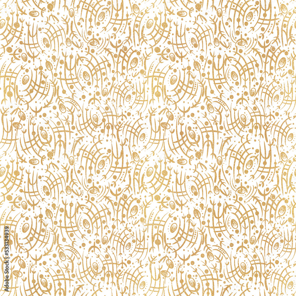 Abstract seamless pattern. Golden glitter on transparent background. (pattern: sp02b) Abstract seamless pattern. Golden glitter on transparent background. (pattern: sp02b)