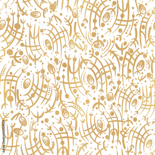 Abstract seamless pattern. Golden glitter on transparent background.  pattern  sp02a 