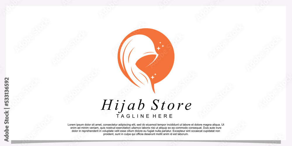 Hijab style logo design template with unique concept Premium Vector ...