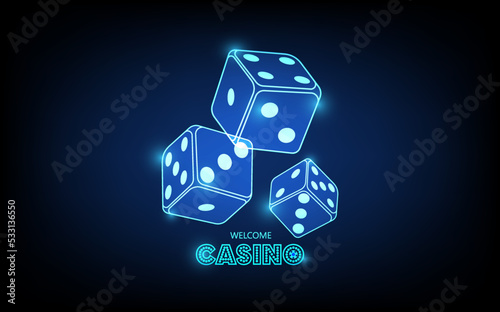 Casino and betting background, Game dices, futuristic digital innovation background vector illustration.