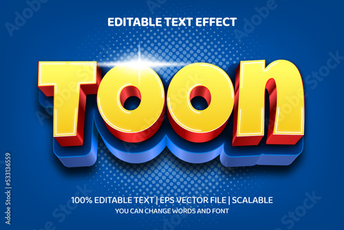 toon 3d style text effect