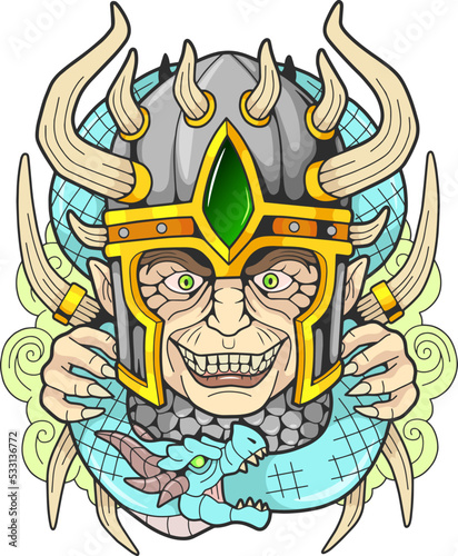 antique Scandinavian god of deceit Loki