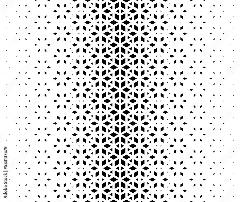 Geometric pattern of black figures on a white background.Seamless in one direction. Geometric pattern of black figures on a white background.Seamless in one direction.