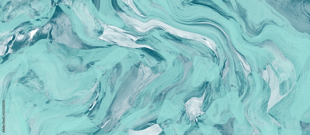 blue water background - abstract painting of liquids swirling into each other
