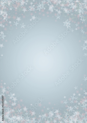 Vector Magical Glowing Background with Silver and Purple Falling Stars on Grey. Sparkle Star Sky Cover and Card Design. Glittery Confetti Frame. Christmas and New Year Poster. Baby Fairy Print.