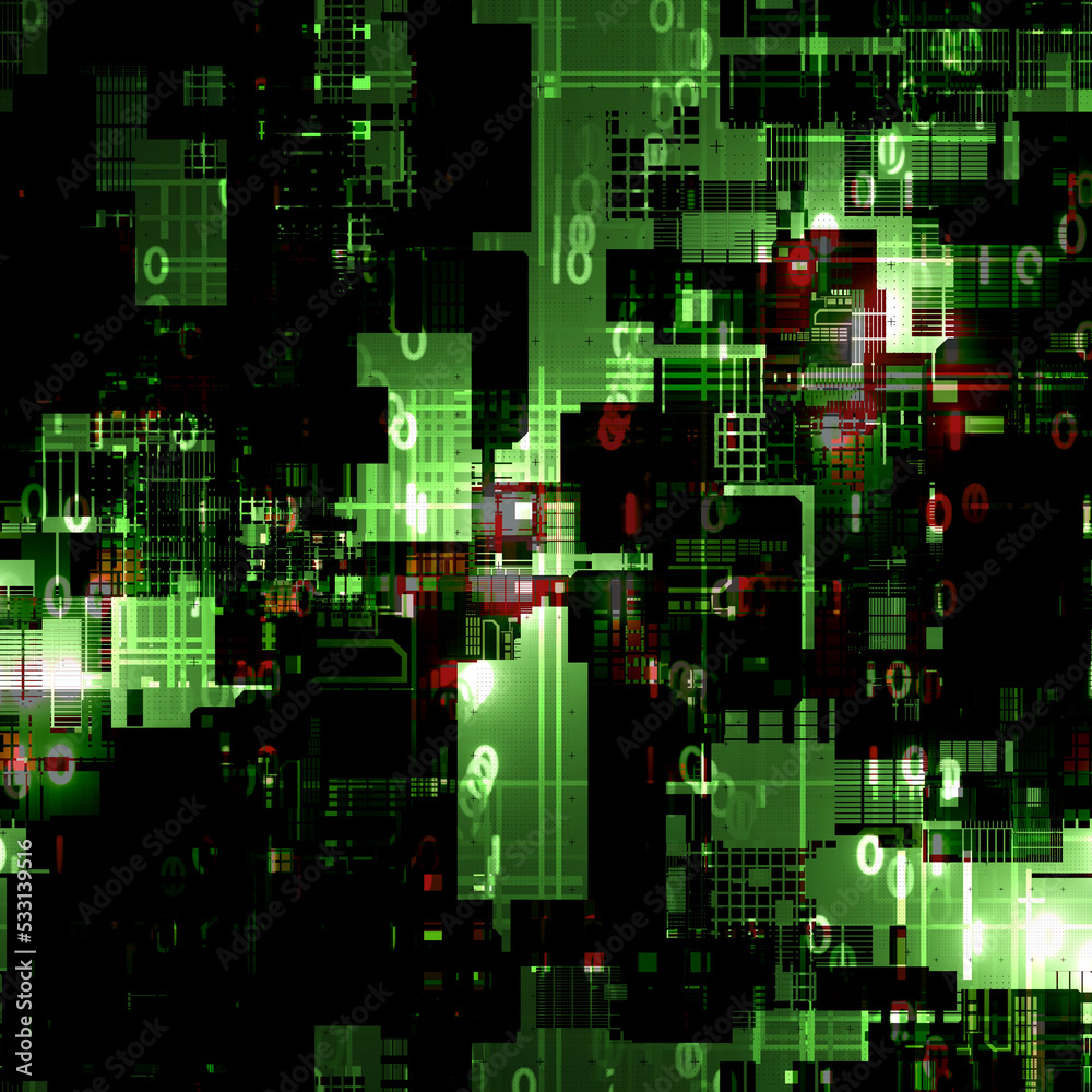 Sci-Fi technology background pattern used as a clothing motif Sci-Fi technology background pattern used as a clothing motif