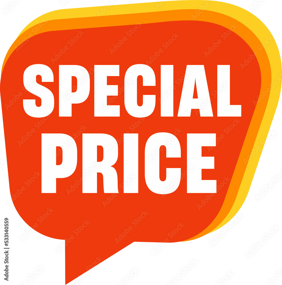 Speech bubble with Special Price text. flat cartoon trend modern logotype graphic design isolated on white background Speech bubble with Special Price text. flat cartoon trend modern logotype graphic design isolated on white background