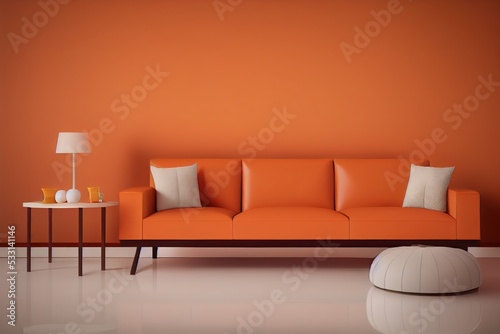  Living room have orange leather sofa © Rarity Asset Club