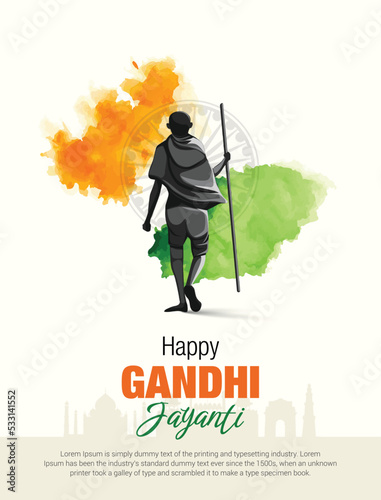 Mahatma Gandhi Jayanti 2nd October, vector design illustration