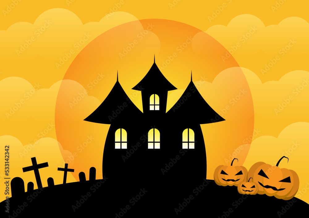 Halloween Festival Background With Pumpkin Vector Illustration