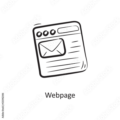 Webpage Outline Icon Design illustration. Project Management Symbol on White background EPS 10 File