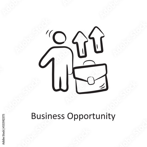 Business Opportunity Outline Icon Design illustration. Project Management Symbol on White background EPS 10 File