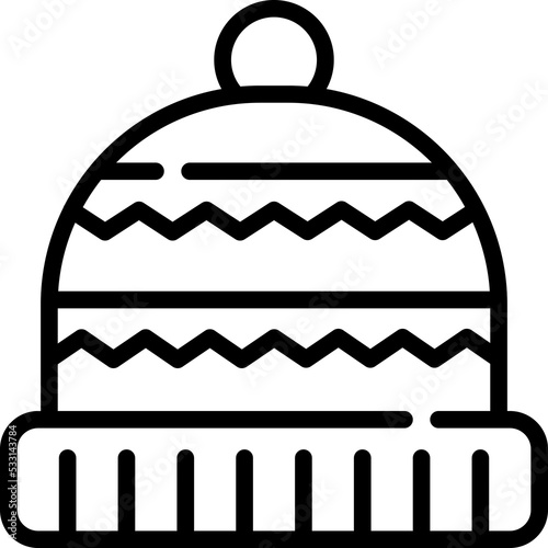 Warm hat icon. Outline design. For presentation, graphic design.
