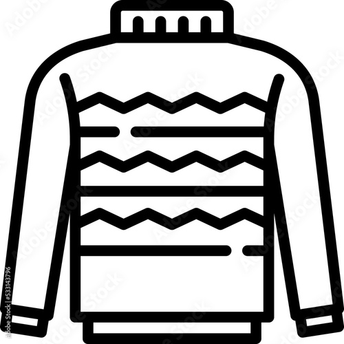 Warm sweater icon. Outline design. For presentation, graphic design.