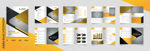 Minimal company profile brochure template design with modern shape