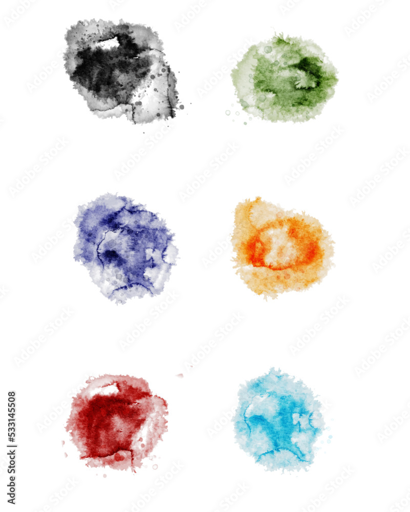 Abstract watercolor shapes on white background Abstract watercolor shapes on white background