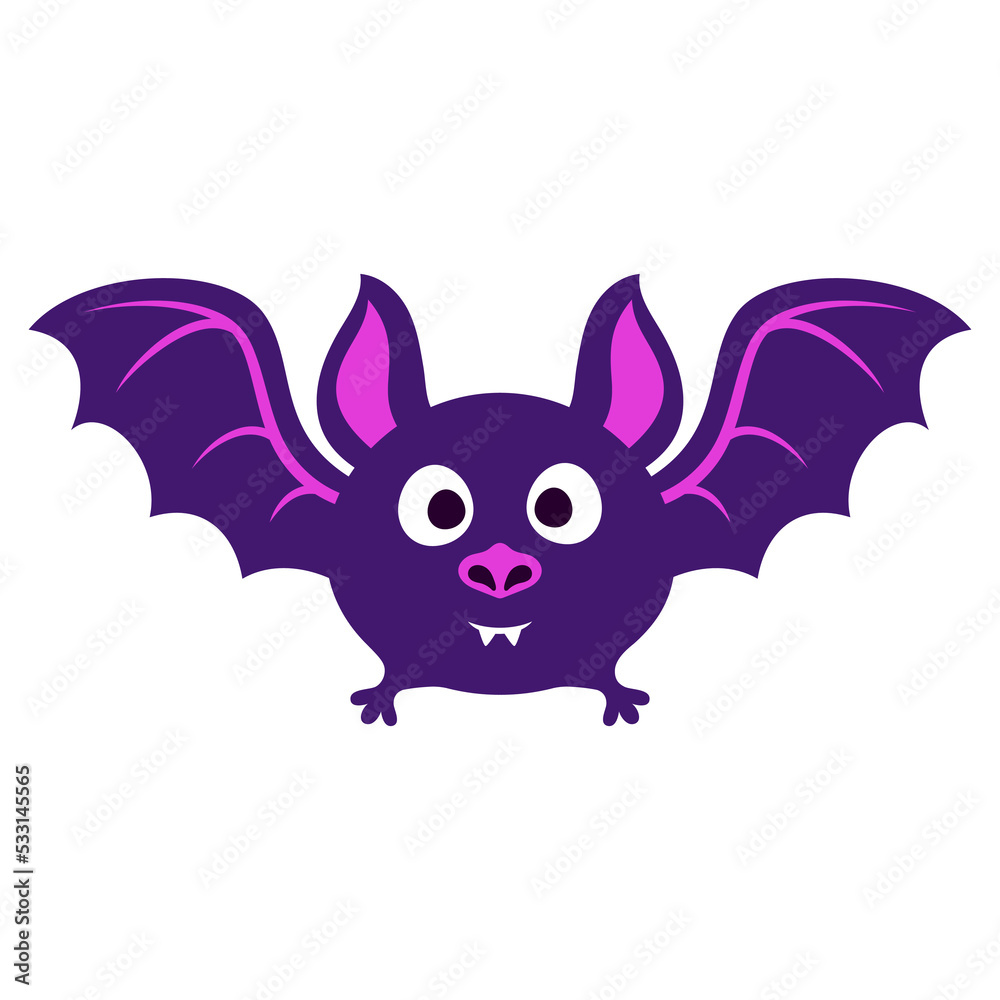 halloween vector illustration of cute bat isolated on white halloween vector illustration of cute bat isolated on white