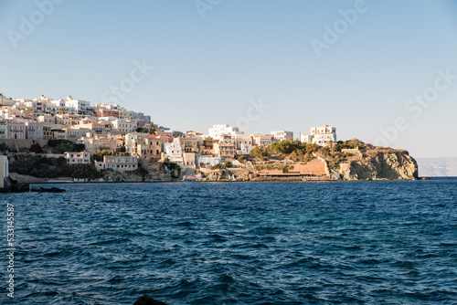 Fototapeta Naklejka Na Ścianę i Meble -  Syros port on a colorful summer day, Cyclades, Aegean sea, Greece