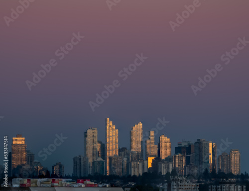 vancouver city skyline at night