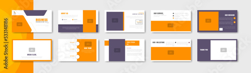 Business presentation slide template design. Minimalis, modern and keynote vector illustration