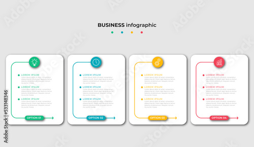 Steps Timeline Infographics Template Design