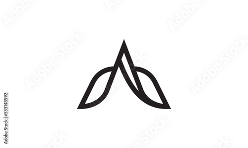 letter A and bird logo icon vector