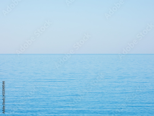 The blue water of mediterranean sea on a quiet sunny day