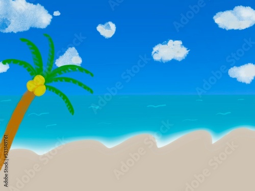 palm trees and summer beach