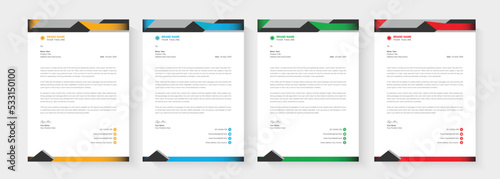 professional letterhead design with four colors for your project.

