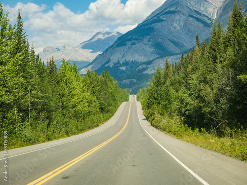 road in the canadian rocky mountains