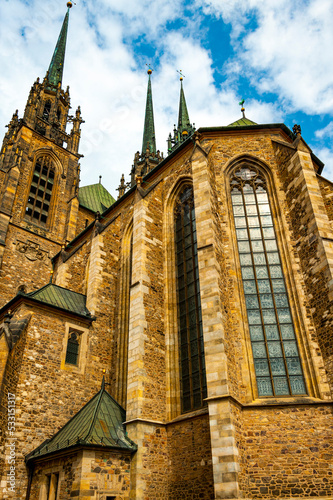 The Cathedral of Saints Peter and Paul in Brno, Czech Republic, is a Roman Catholic cathedral located on the Petrov hill